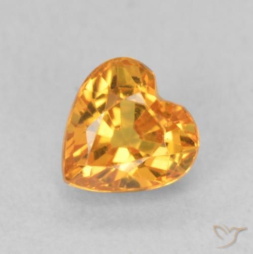 0.61ct Natural Oro Zafiro, Corazón, VS