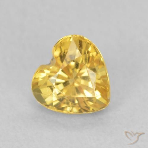 0.52ct Natural Dorado medio Zafiro, Corazón, VS
