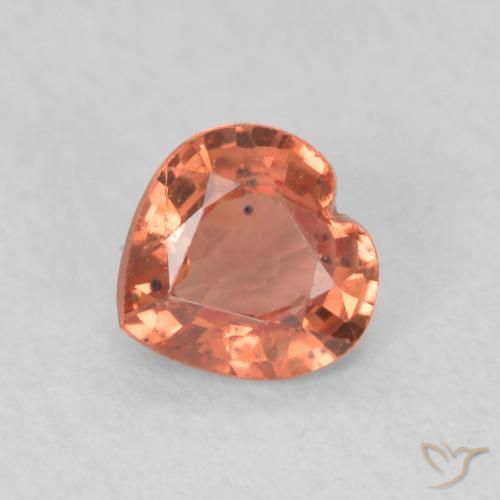 0.36ct Natural Roja Anaranjada Zafiro, Corazón, VS