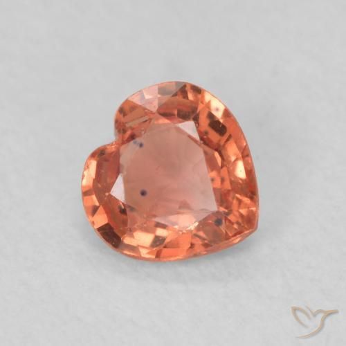 Zafiro Roja Anaranjada natural de 0.36 ct, Corazón, VS