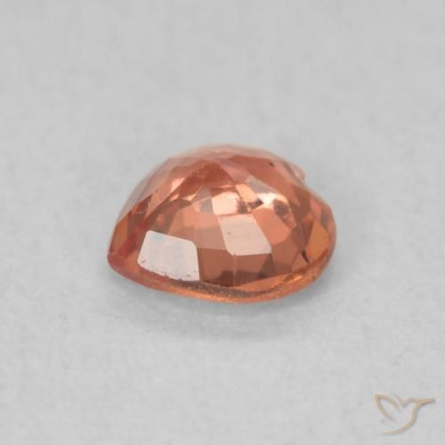 Zafiro Roja Anaranjada natural de 0.36 ct, Corazón, VS