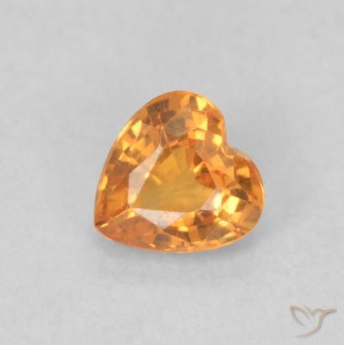 Zafiro Naranja medio natural de 0.35 ct, Corazón, VS