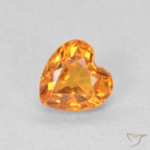 0.38ct Natural Naranja albaricoque Zafiro, Corazón, VS