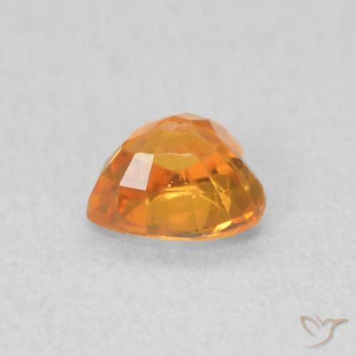 Zafiro Naranja albaricoque natural de 0.38 ct, Corazón, VS