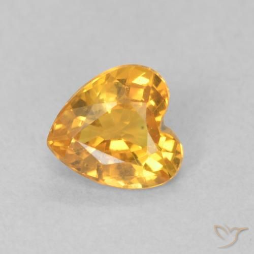 0.47ct Natural Naranja dorado intenso Zafiro, Corazón, VVS-VS