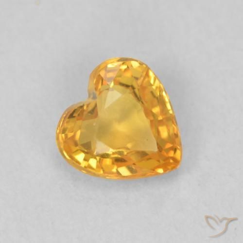 Zafiro Dorado oscuro natural de 0.46 ct, Corazón, VVS-VS