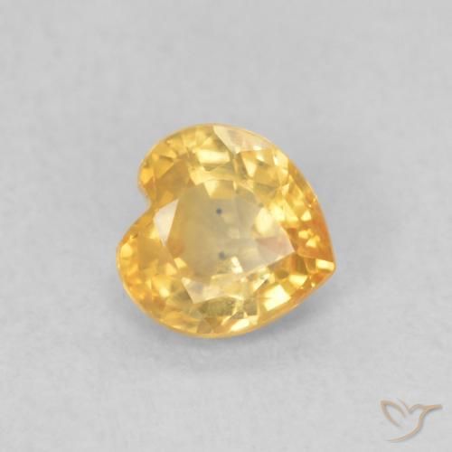 0.44ct Natural Dorado claro Zafiro, Corazón, VS