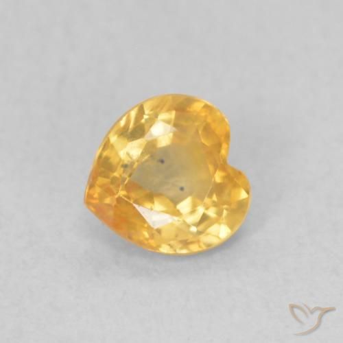 Zafiro Dorado claro natural de 0.44 ct, Corazón, VS