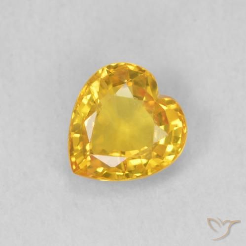 0.43ct Natural Dorado Zafiro, Corazón, VS