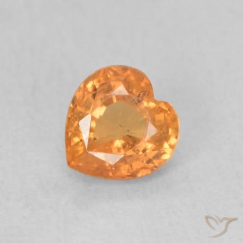 0.48ct Natural Naranja claro Zafiro, Corazón, VS