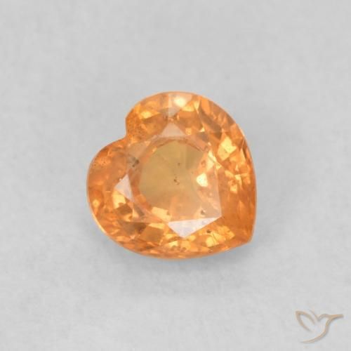 Zafiro Naranja claro natural de 0.48 ct, Corazón, VS