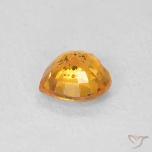 Zafiro Naranja intenso natural de 0.40 ct, Corazón, VS