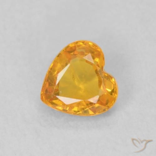 0.48ct Natural Naranja albaricoque Zafiro, Corazón, VS