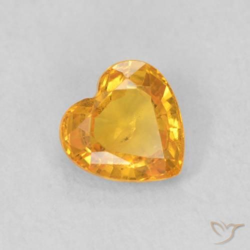 Zafiro Naranja albaricoque natural de 0.48 ct, Corazón, VS