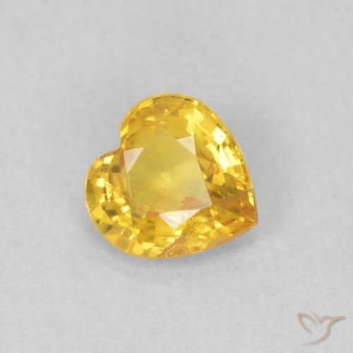 Zafiro Dorado natural de 0.41 ct, Corazón, VS