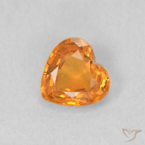 0.37ct Natural Naranja medio Zafiro, Corazón, VVS-VS