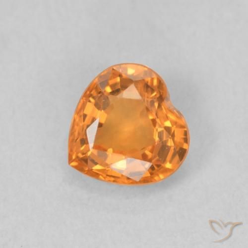 0.46ct Natural Naranja medio Zafiro, Corazón, VVS-VS