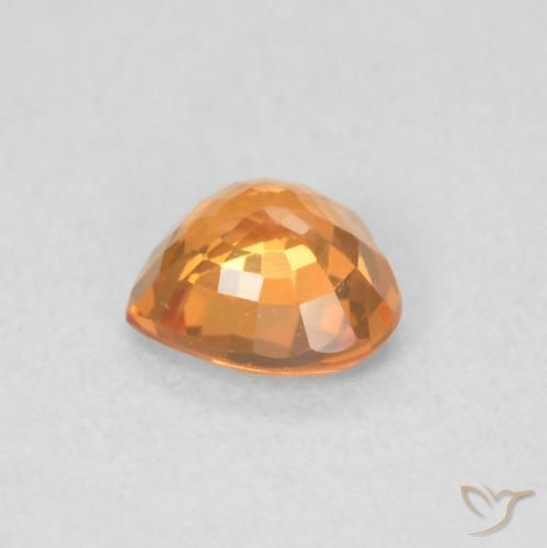 Zafiro Naranja medio natural de 0.46 ct, Corazón, VVS-VS