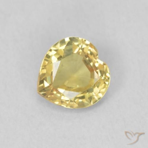 Zafiro Amarillo toscana natural de 0.45 ct, Corazón, VVS-VS