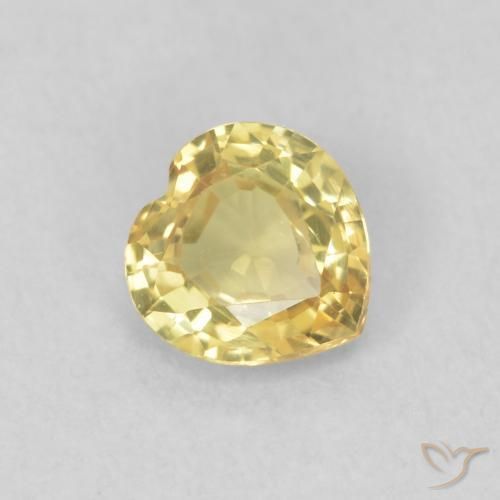 Zafiro Amarillo toscana natural de 0.45 ct, Corazón, VVS-VS