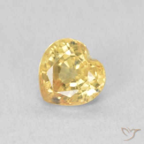 0.54ct Natural Naranja dorado Zafiro, Corazón, VVS-VS