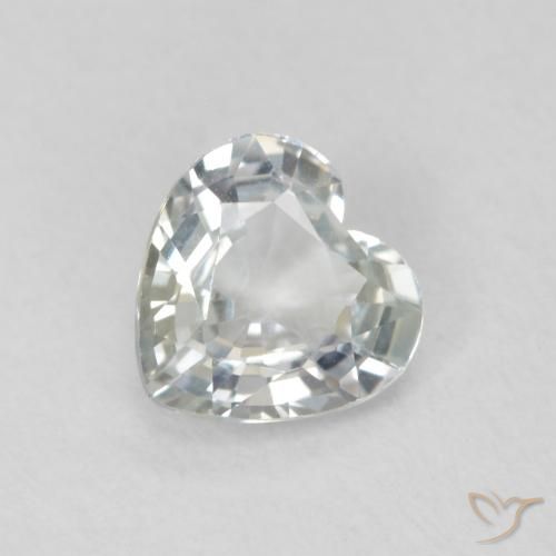 0.79ct Natural Verde amarillo pálido Zafiro, Corazón, VVS
