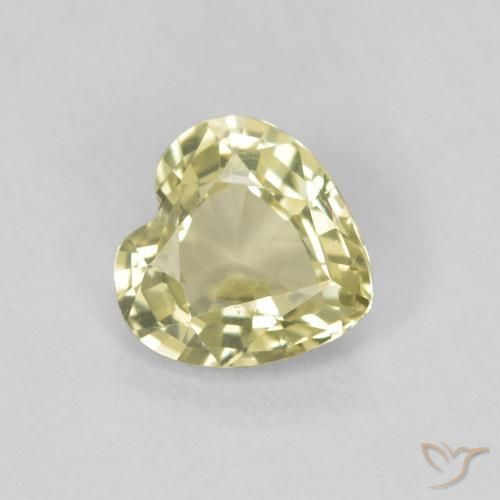 0.72ct Natural Amarillo verdoso claro Zafiro, Corazón, VVS-VS