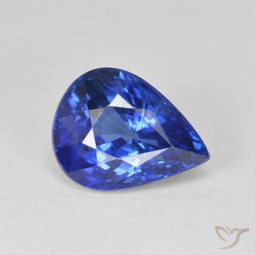 Zafiro Azul aciano natural de 4.10 ct, En forma de pera, VS