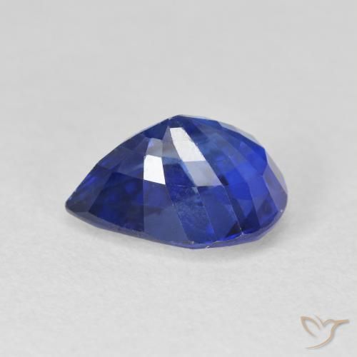 Zafiro Azul aciano natural de 4.10 ct, En forma de pera, VS