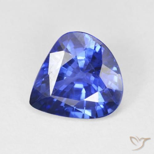 Zafiro Azul aciano natural de 4.48 ct, En forma de pera, VVS