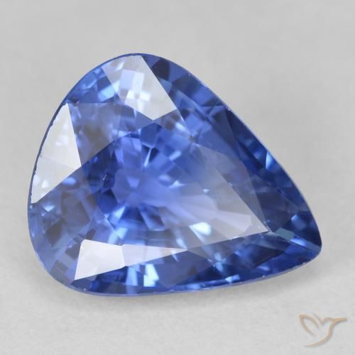 Zafiro Azul aciano natural de 4.24 ct, En forma de pera, VVS-VS