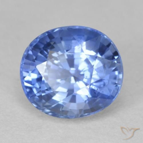 Zafiro Azul marino medio natural de 2.95 ct, Ovalada, VS