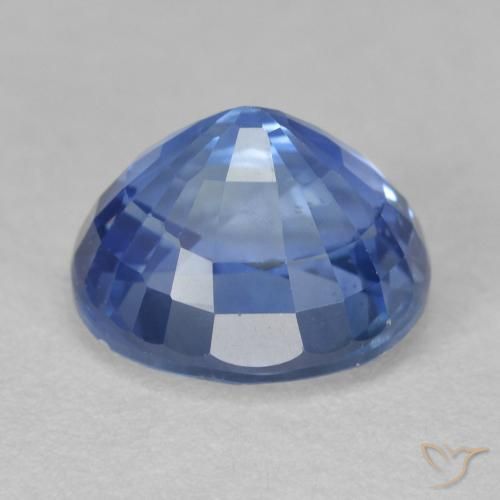 Zafiro Azul marino medio natural de 2.95 ct, Ovalada, VS