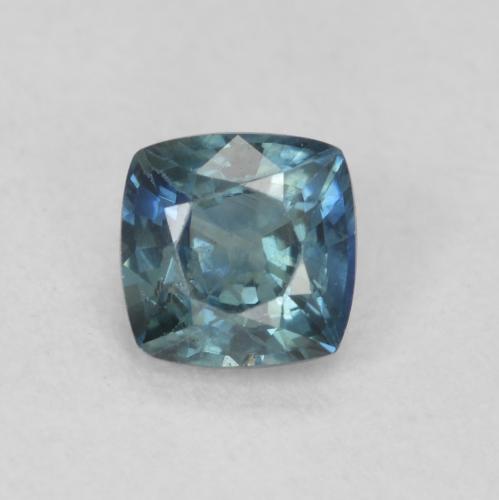 0.56ct Natural Azul verdoso Zafiro, Forma Cojín, VS
