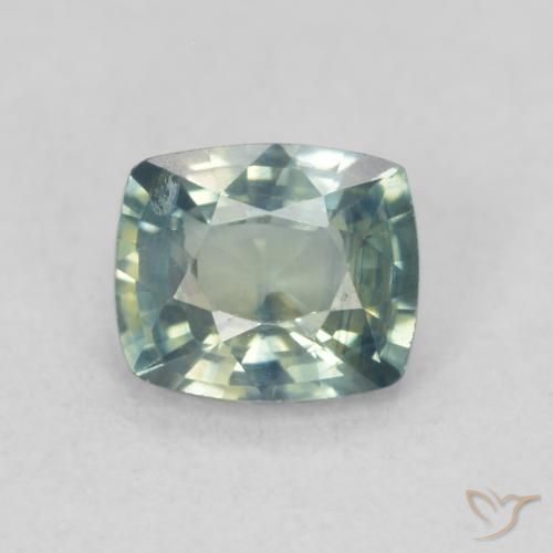 0.67ct Natural Verde medio Zafiro, Forma Cojín, VS