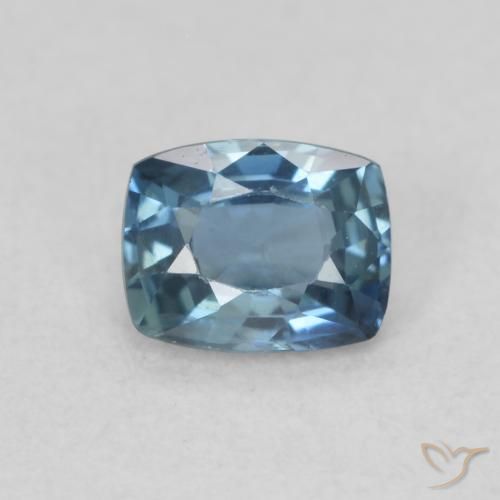 Zafiro azul natural de 0,52 ct, corte cojín, VS