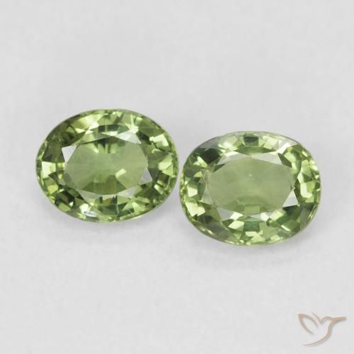 0.83ctw Natural Verde cálido Zafiro, Ovalada, VVS-VS
