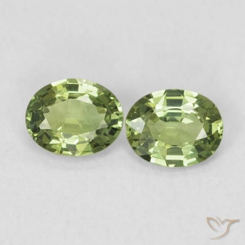 0.70ctw Natural Verde cálido Zafiro, Ovalada, VVS-VS