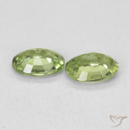 Gemas de Zafiro Verde bosque claro natural de 0.77 ct, Ovalada, VS