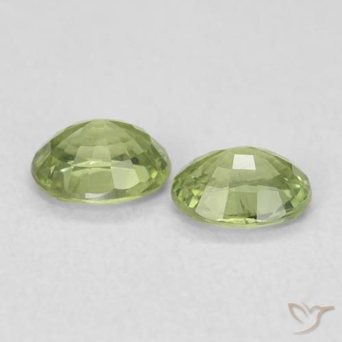 Gemas de Zafiro Verde medio natural de 0.85 ct, Ovalada, VS