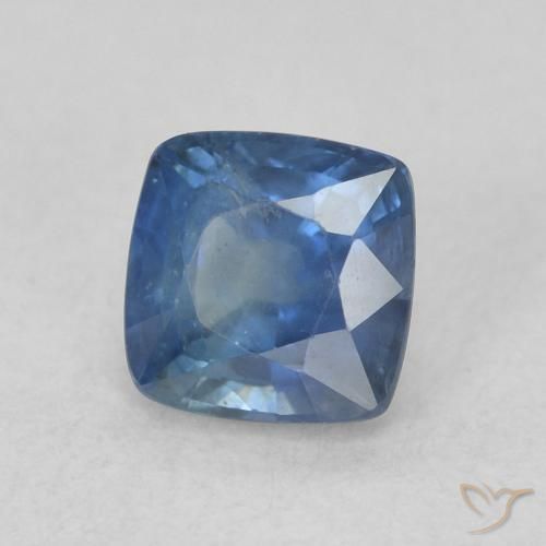Zafiro Azul marino natural de 0.82 ct, Forma Cojín, VS