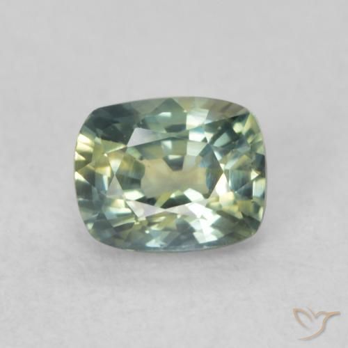 0.64ct Natural Verde-azul Zafiro, Forma Cojín, VS