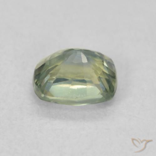 Zafiro Verde-azul natural de 0.64 ct, Forma Cojín, VS
