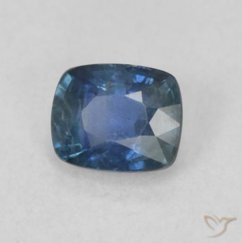 Zafiro Azul marino natural de 0.60 ct, Forma Cojín, VS