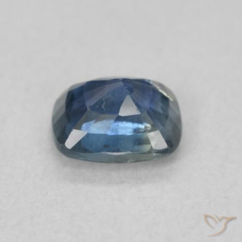 Zafiro Azul marino natural de 0.60 ct, Forma Cojín, VS