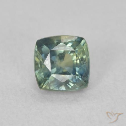 0.56ct Natural Verde azul medio Zafiro, Forma Cojín, VS
