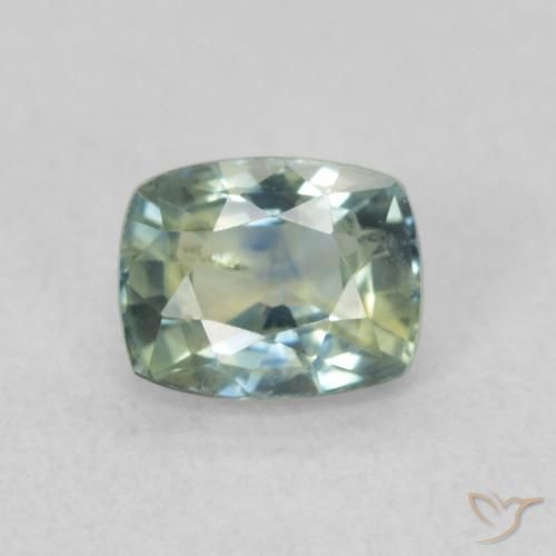 0.62ct Natural Azul verdoso Zafiro, Forma Cojín, VS