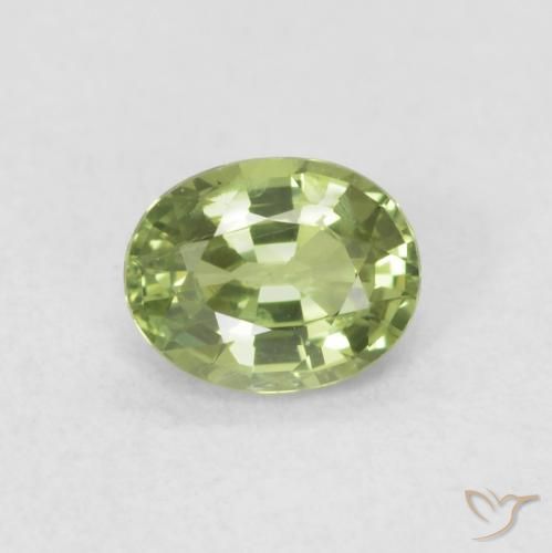 0.46ct Natural Verde cálido Zafiro, Ovalada, VVS-VS