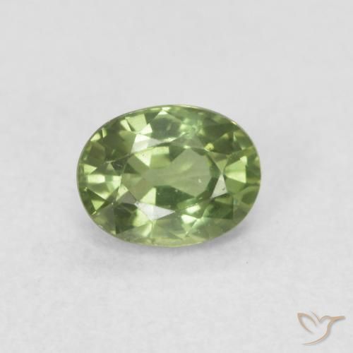 0.48ct Natural Verde medio Zafiro, Ovalada, VVS-VS