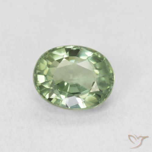 0.56ct Natural Verde salvia claro Zafiro, Ovalada, VVS-VS, Photo A